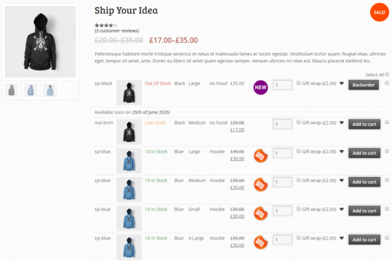 WooCommerce Variations to Table Grid - 5