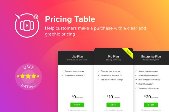 Elfsight Pricing Table