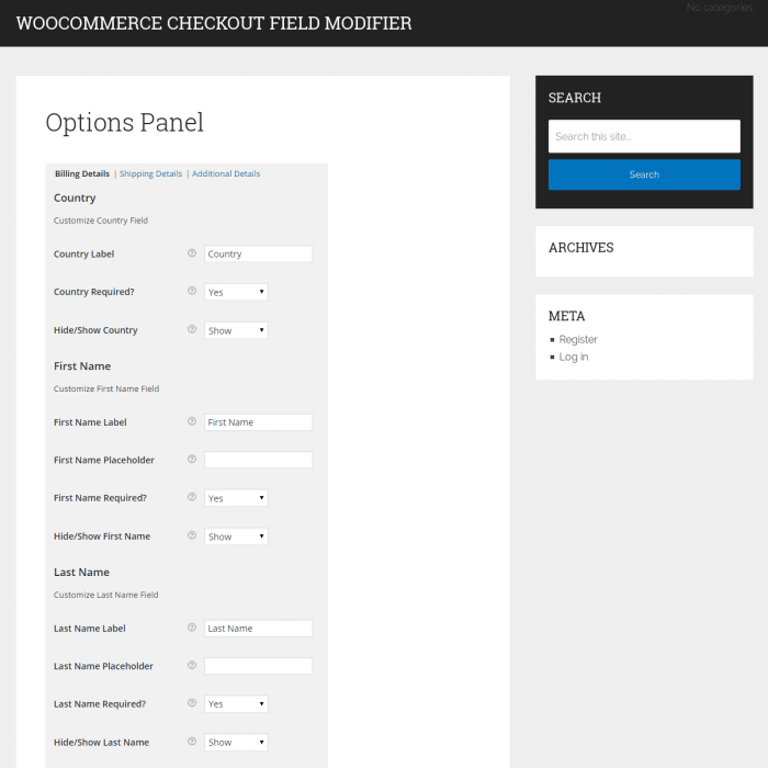 Woocommerce изменить размер изображения товара