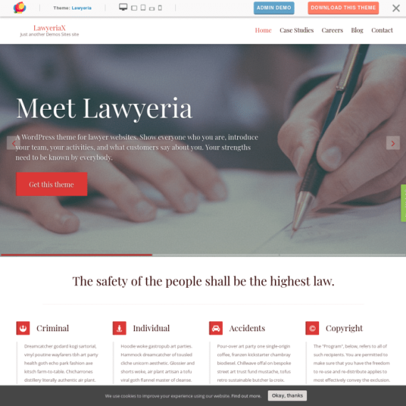 ThemeIsle Lawyeria WordPress Theme