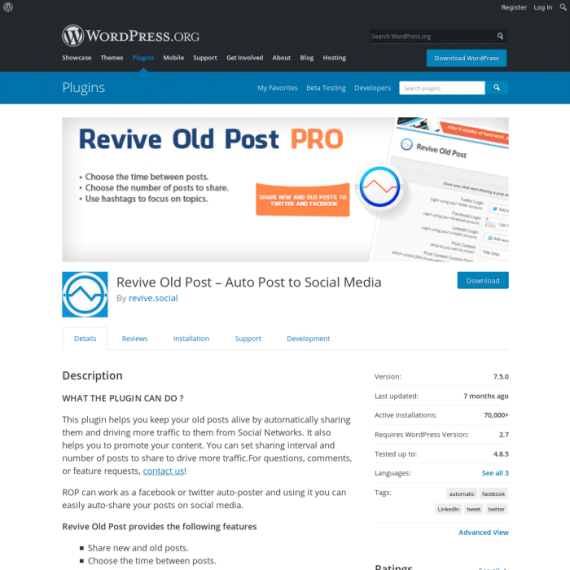 ThemeIsle Revive Old Post Pro Add-On